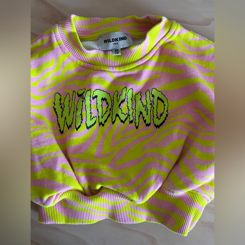 Wildkind Kids Pink and Yellow Zebra Print sweatshirt